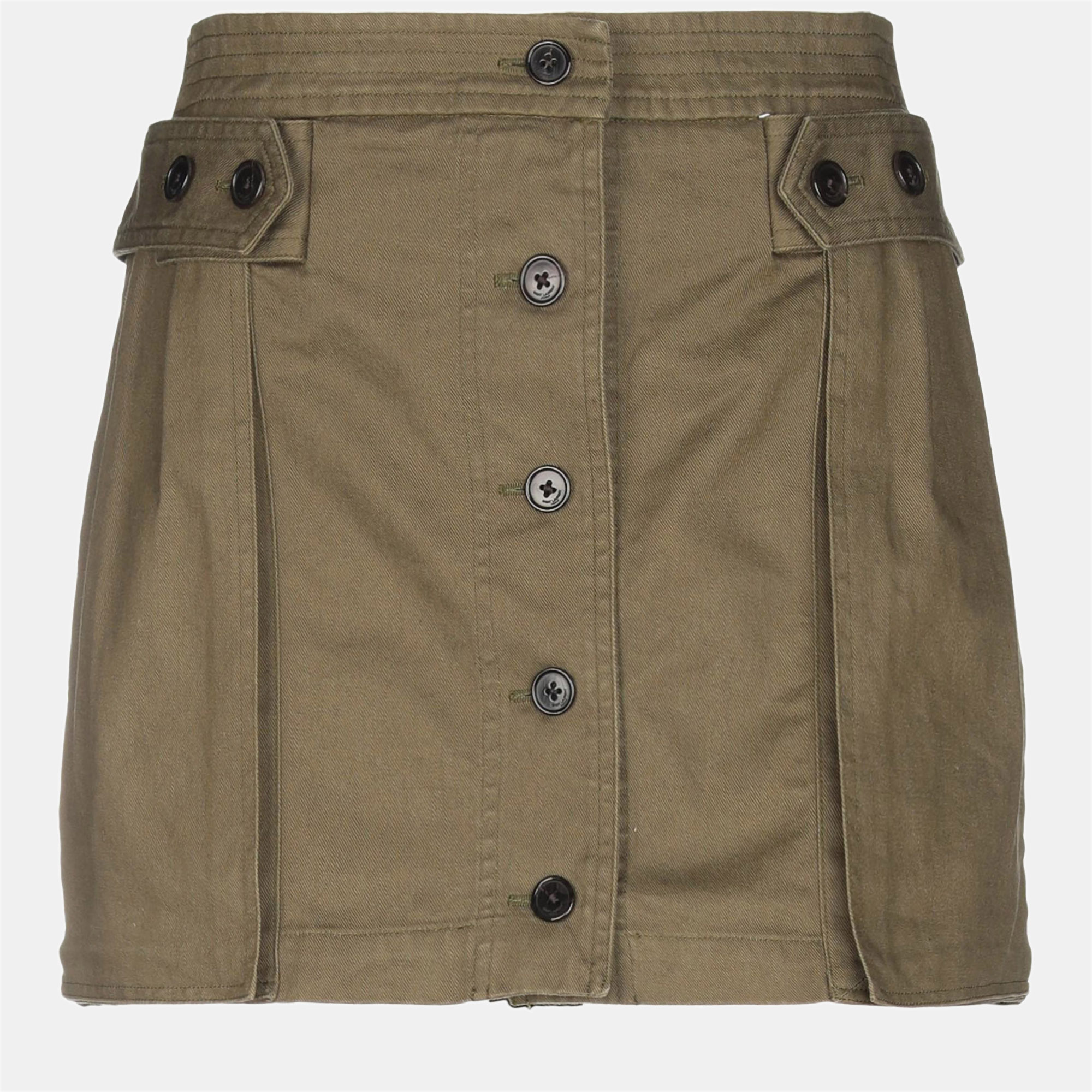 

Saint Laurent Green Cotton Blend Mini Skirt L