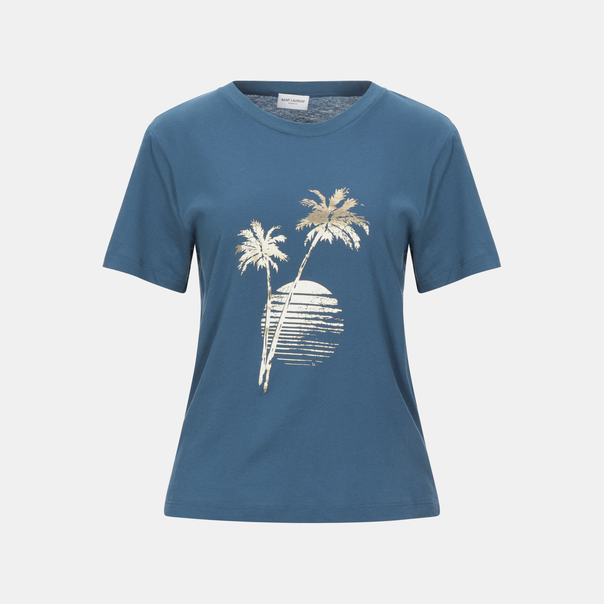 Pre-owned Saint Laurent Blue Jersey T-shirt S