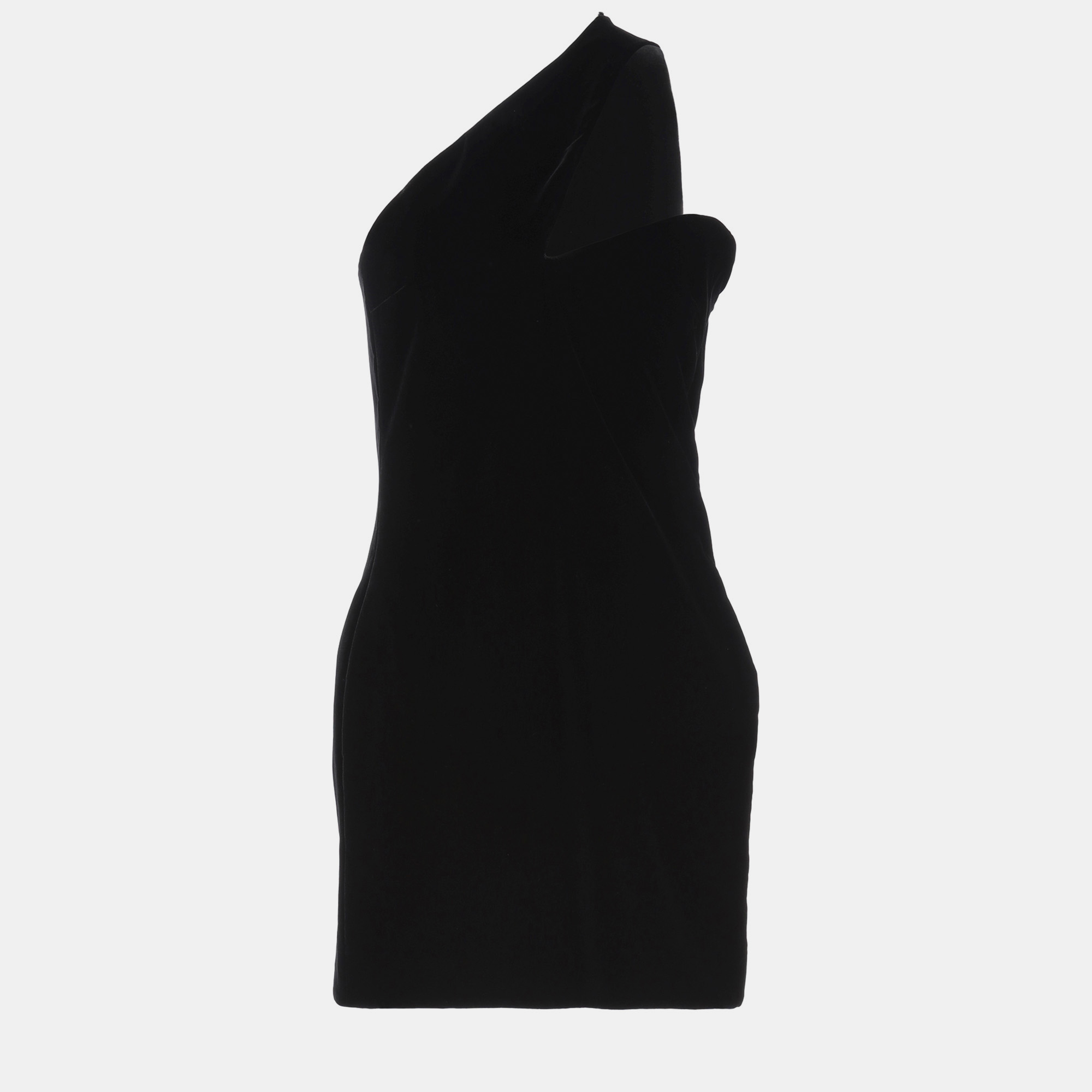 Pre-owned Saint Laurent Viscose Mini Dress 38 In Black