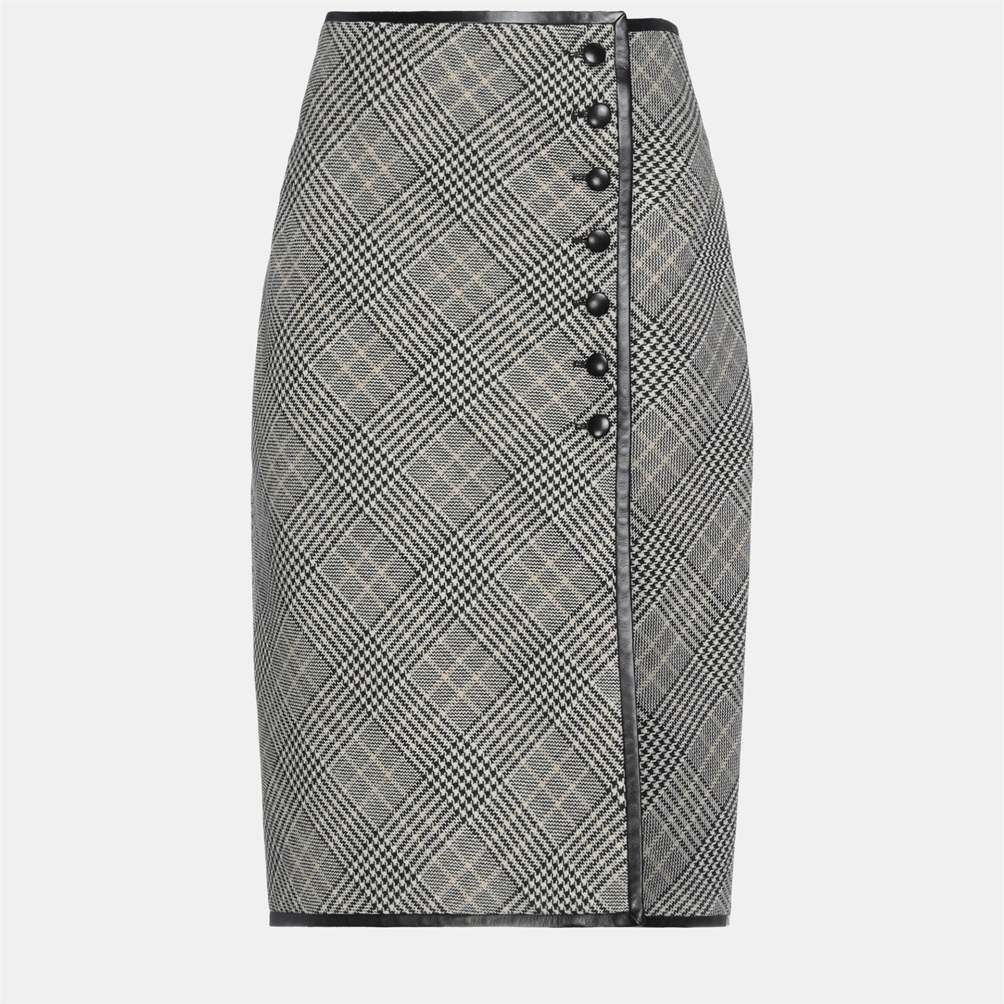 

Saint Laurent Virgin Wool Midi skirt 38, Grey
