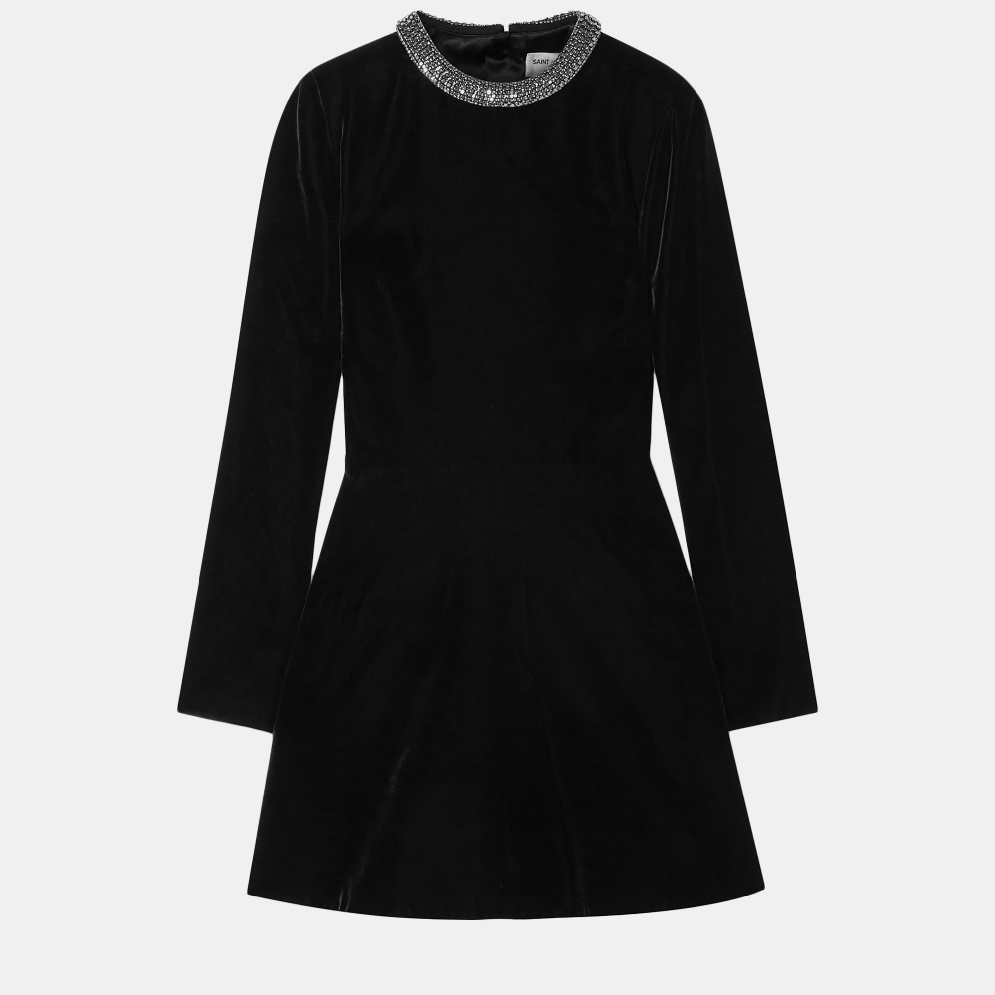 Pre-owned Saint Laurent Viscose Mini Dress 44 In Black