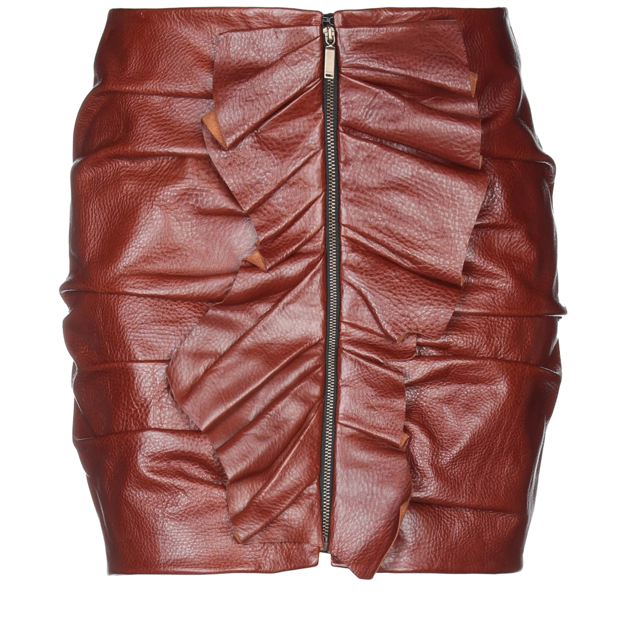 Pre-owned Saint Laurent Calf Mini Skirts 36 In Red