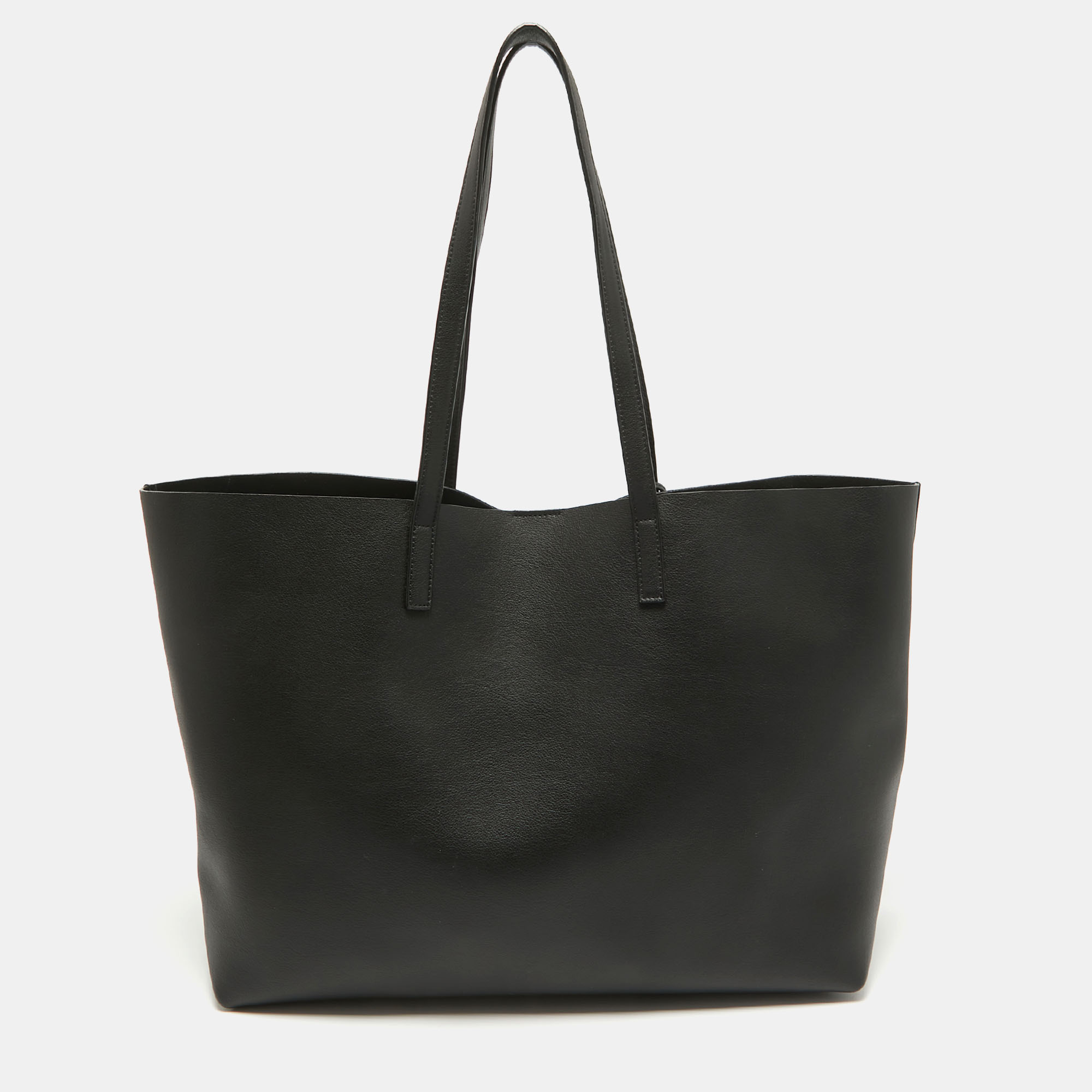 

Saint Laurent Black Leather  East/West Shopper Tote