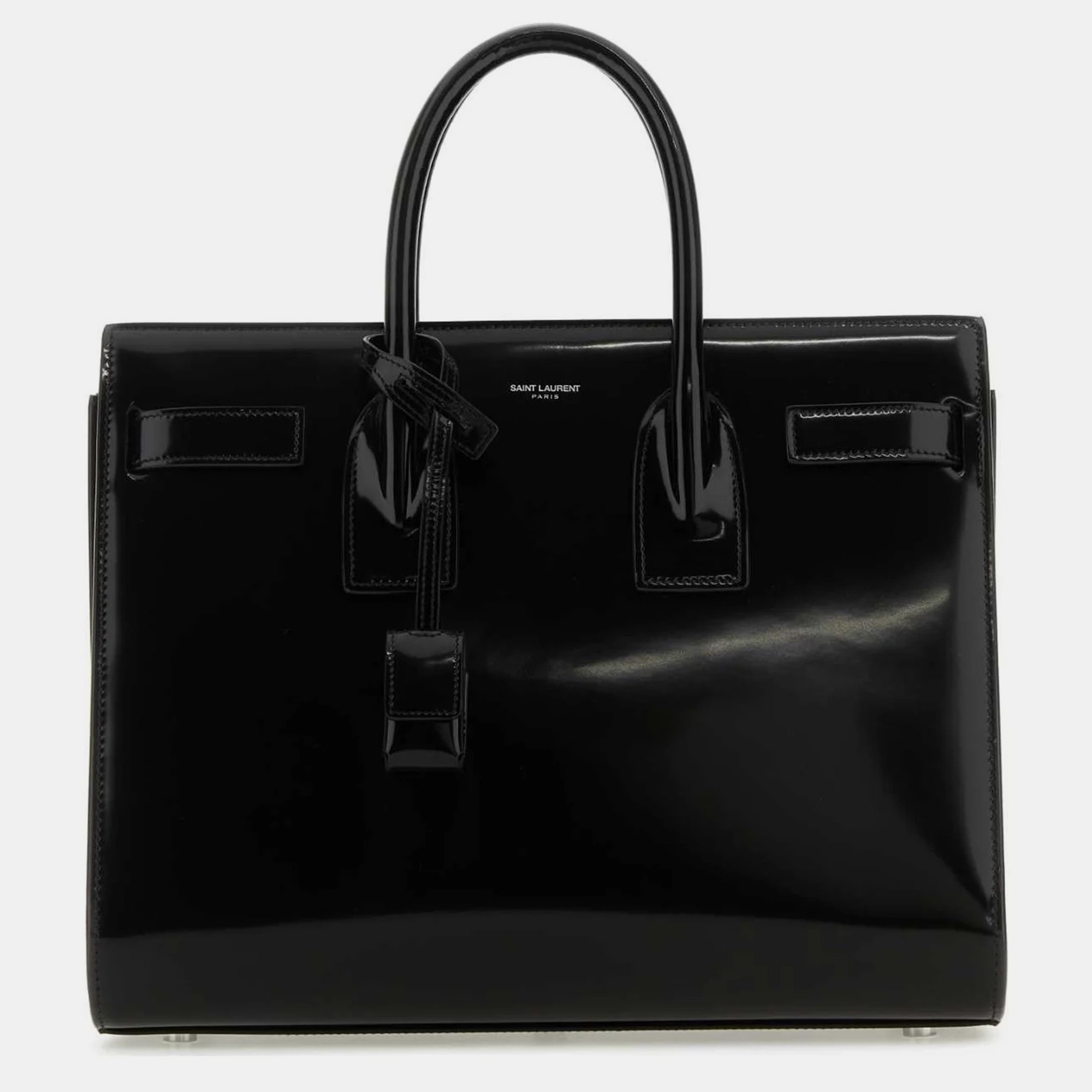 

Saint Laurent Black Leather Small Sac De Jour Satchel Bag