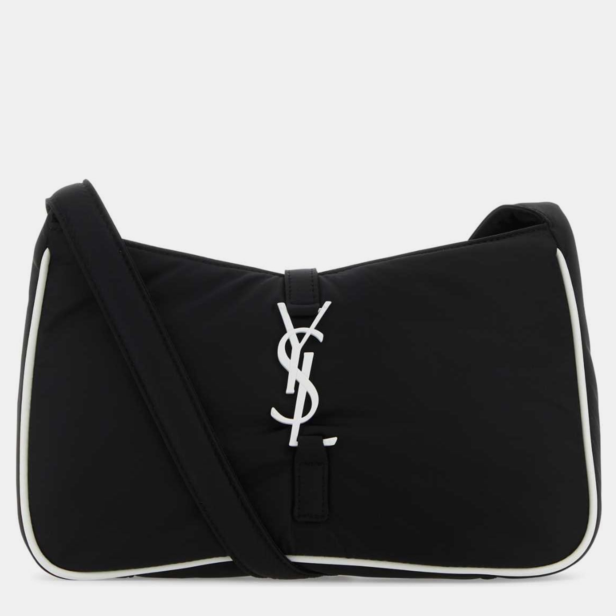 

Saint Laurent Black & White Nylon Econyla Le 5 A 7 Shoulder Bag