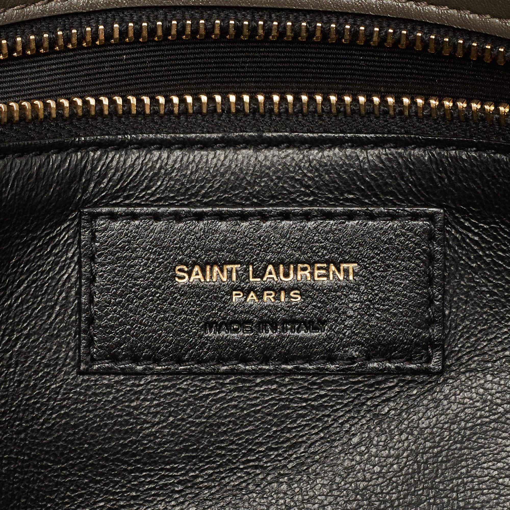 Saint Laurent Brown Crinkled Velvet Kate 99 Wallet On Chain 