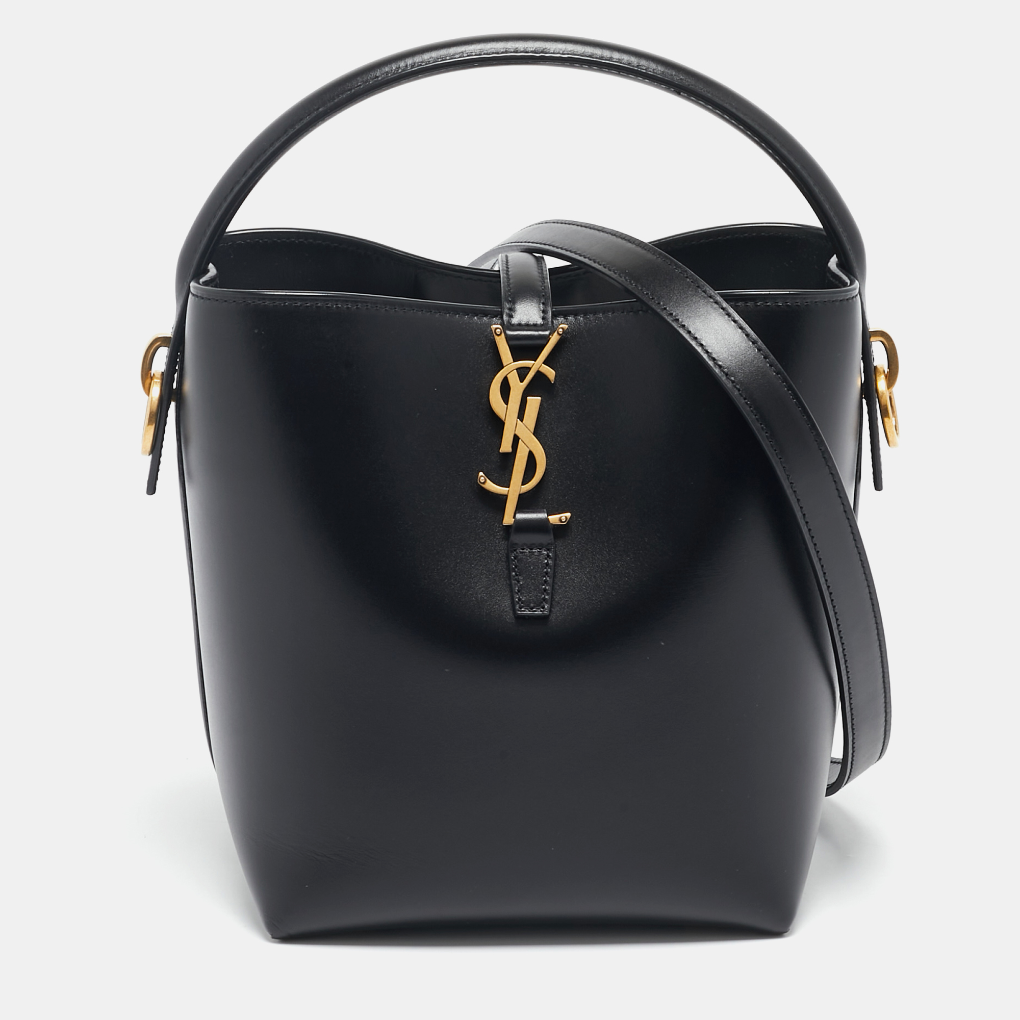 

Saint Laurent Black Leather Small Le 37 Bucket Bag
