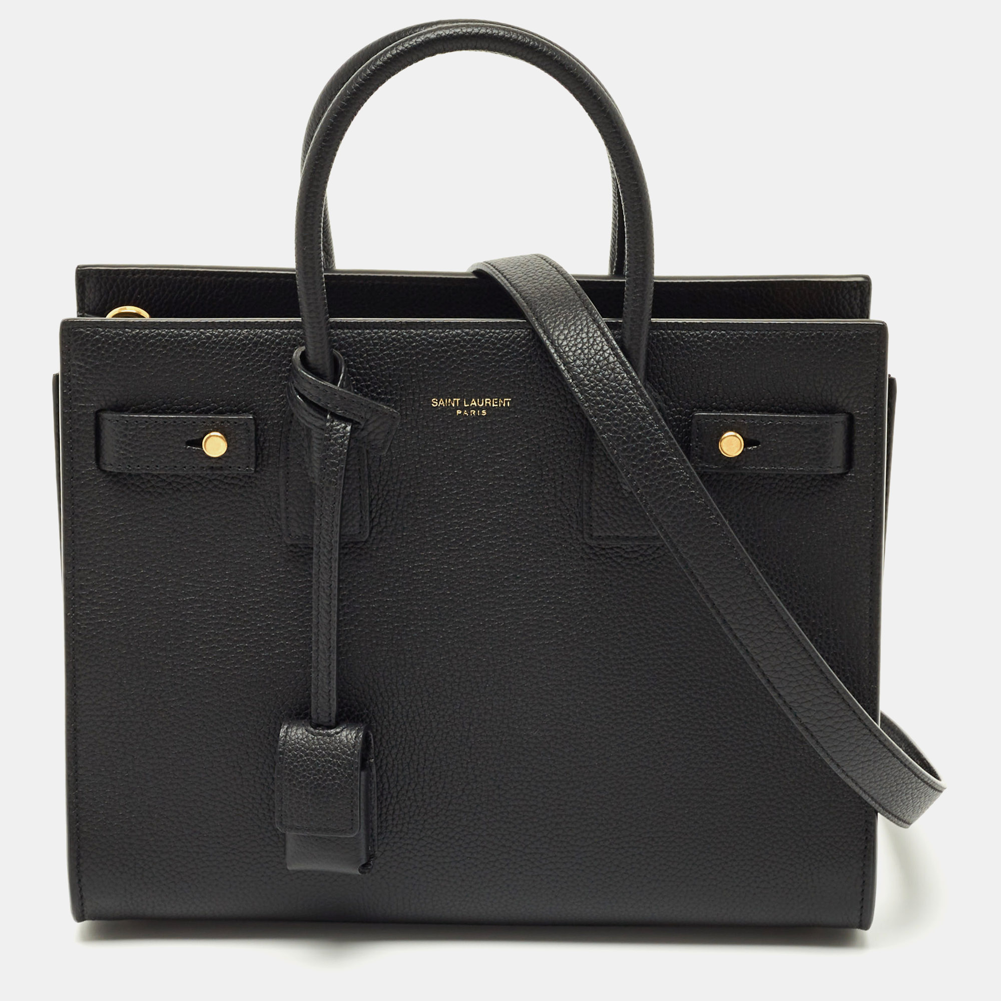 

Saint Laurent Black Leather Baby Classic Sac De Jour Tote