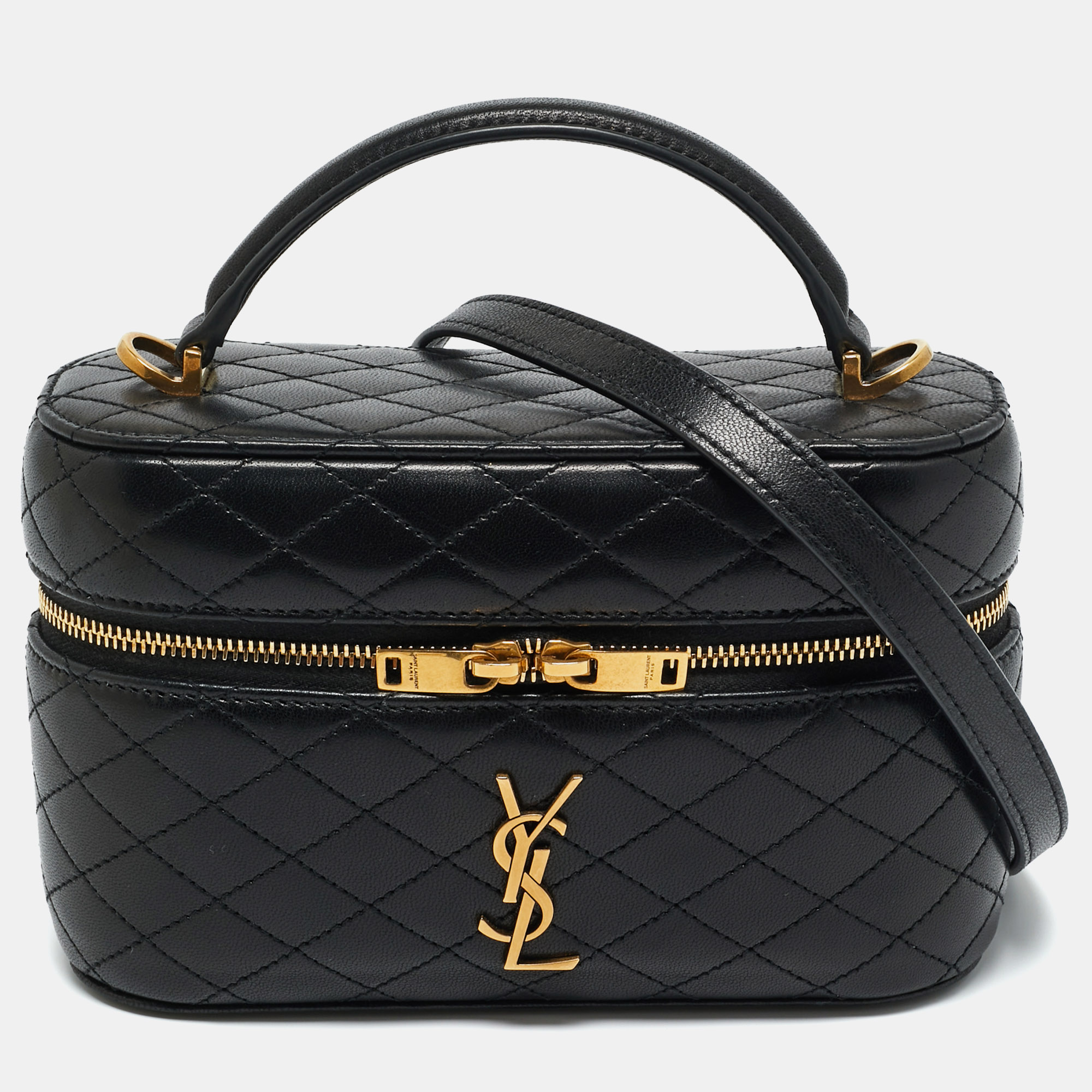 

Saint Laurent Black Quilted Leather Gaby Vanity Bag