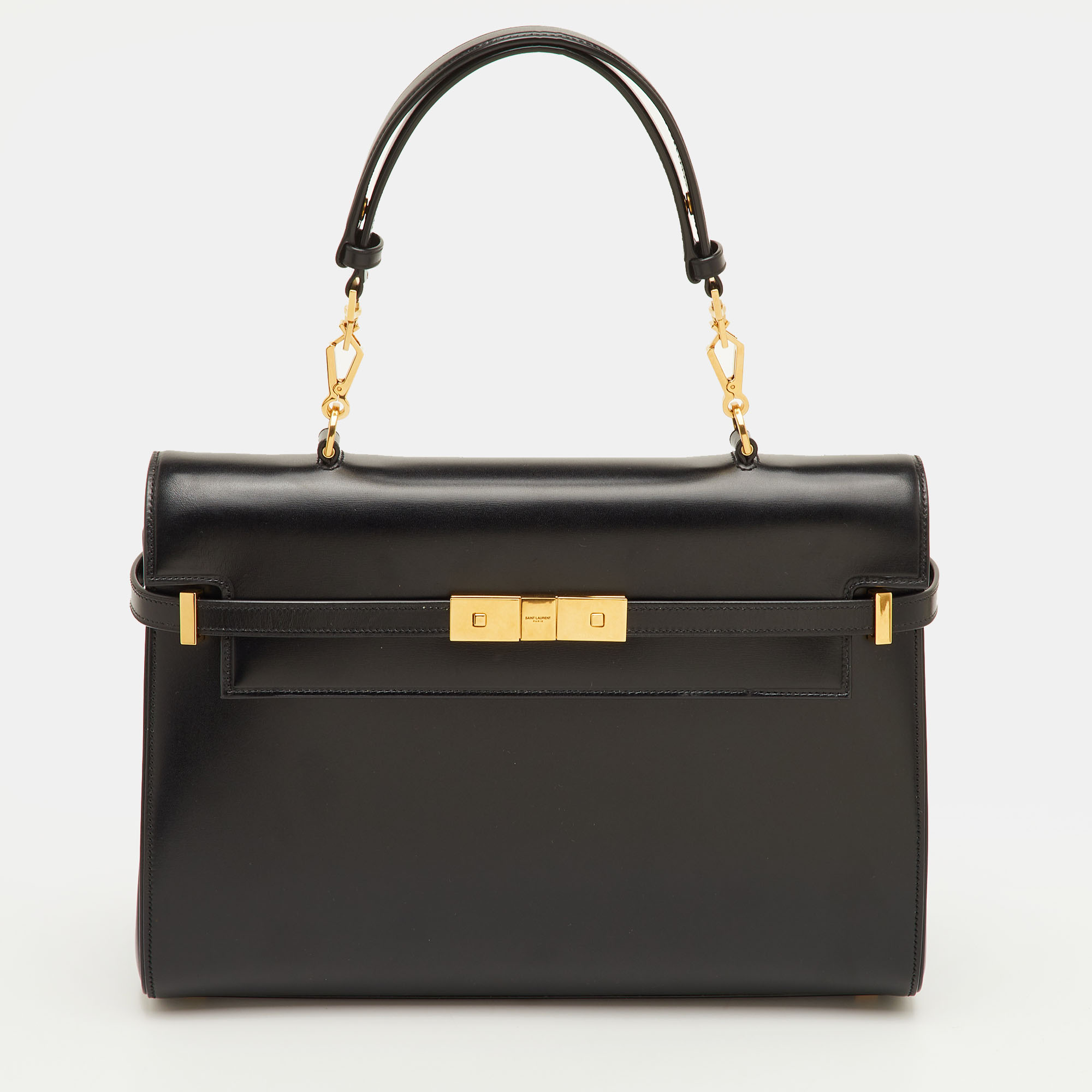 

Saint Laurent Manhattan Black Leather Top Handle Bag