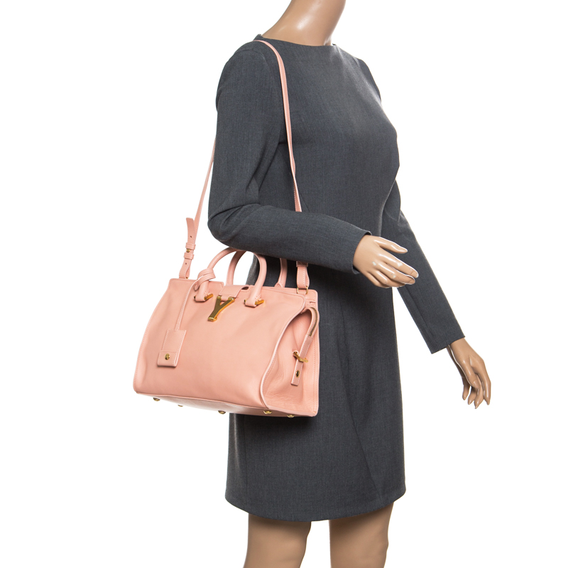 

Saint Laurent Blush Pink Leather Small Cabas Chyc Tote