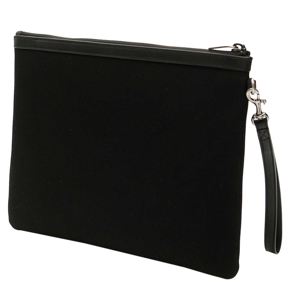 

Saint Laurent Black Rive Leather Gauche Clutch Bag