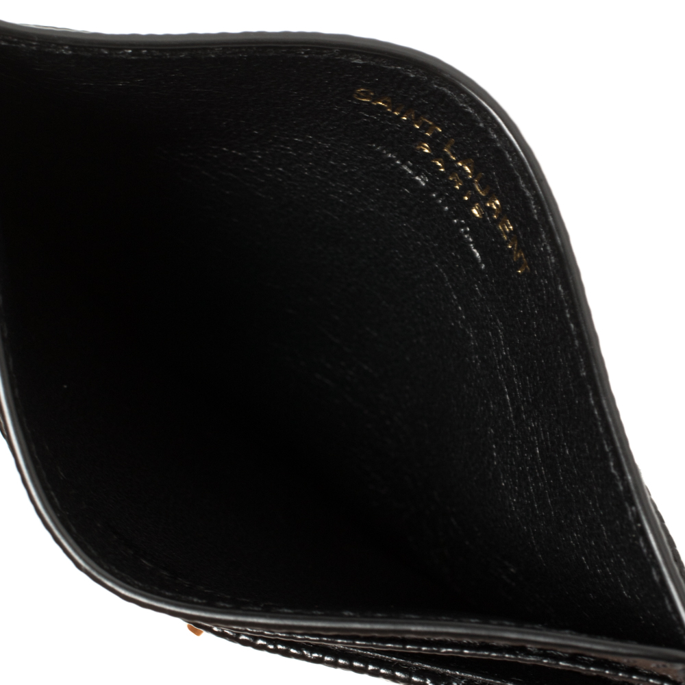 

Saint Laurent Black Leather Monogram Card Holder