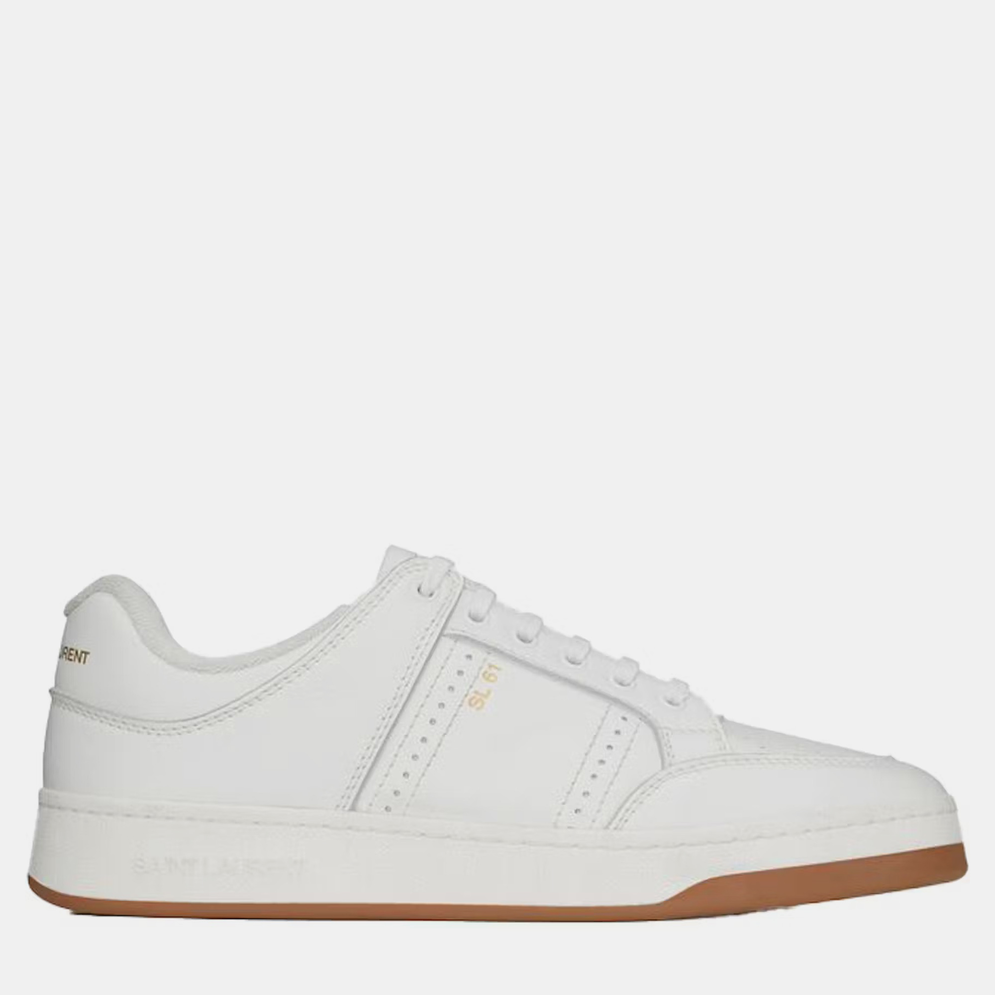 Pre-owned Saint Laurent White Leather Low Top Sneaker Eu 39