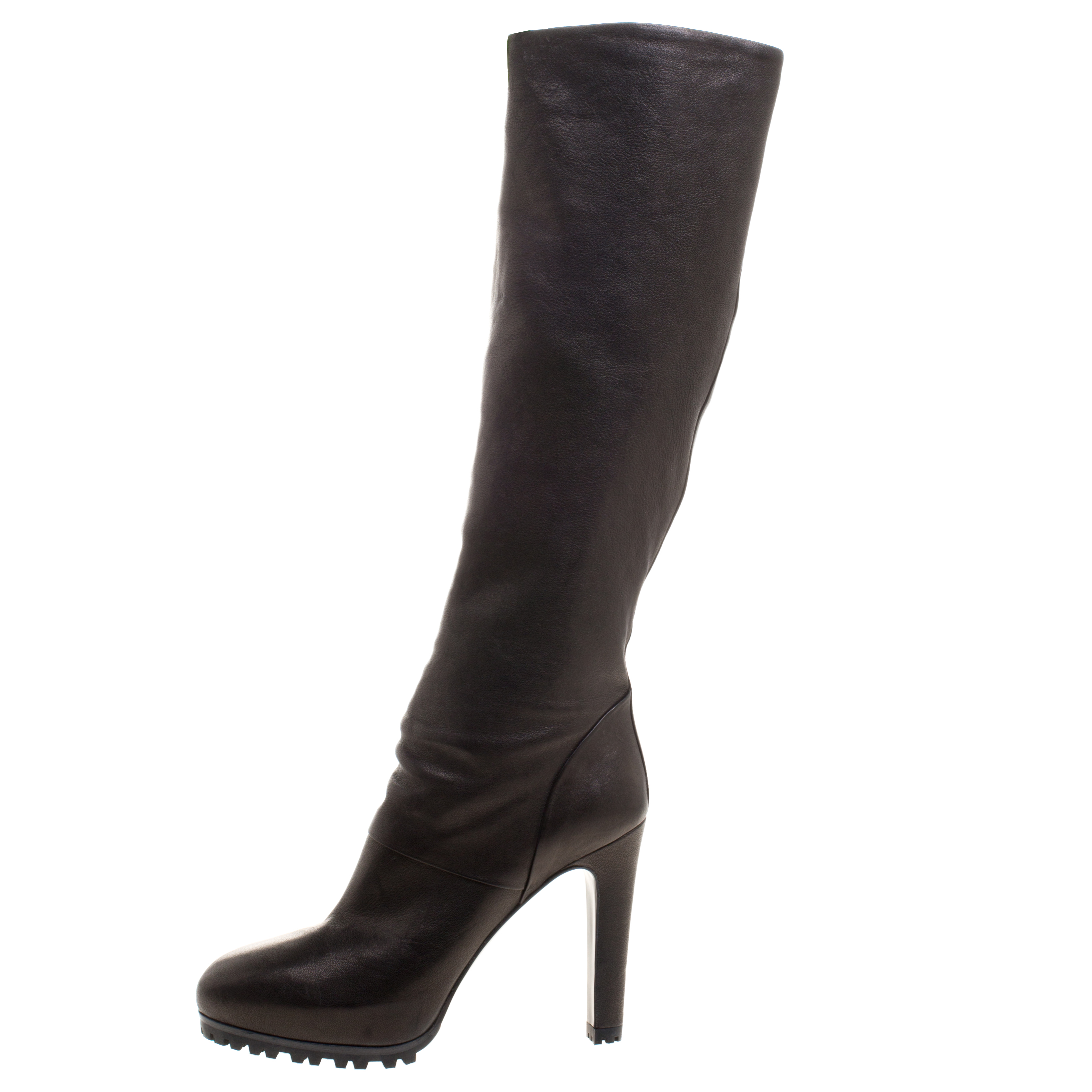 

Saint Laurent Paris Black Leather Knee High Boots Size
