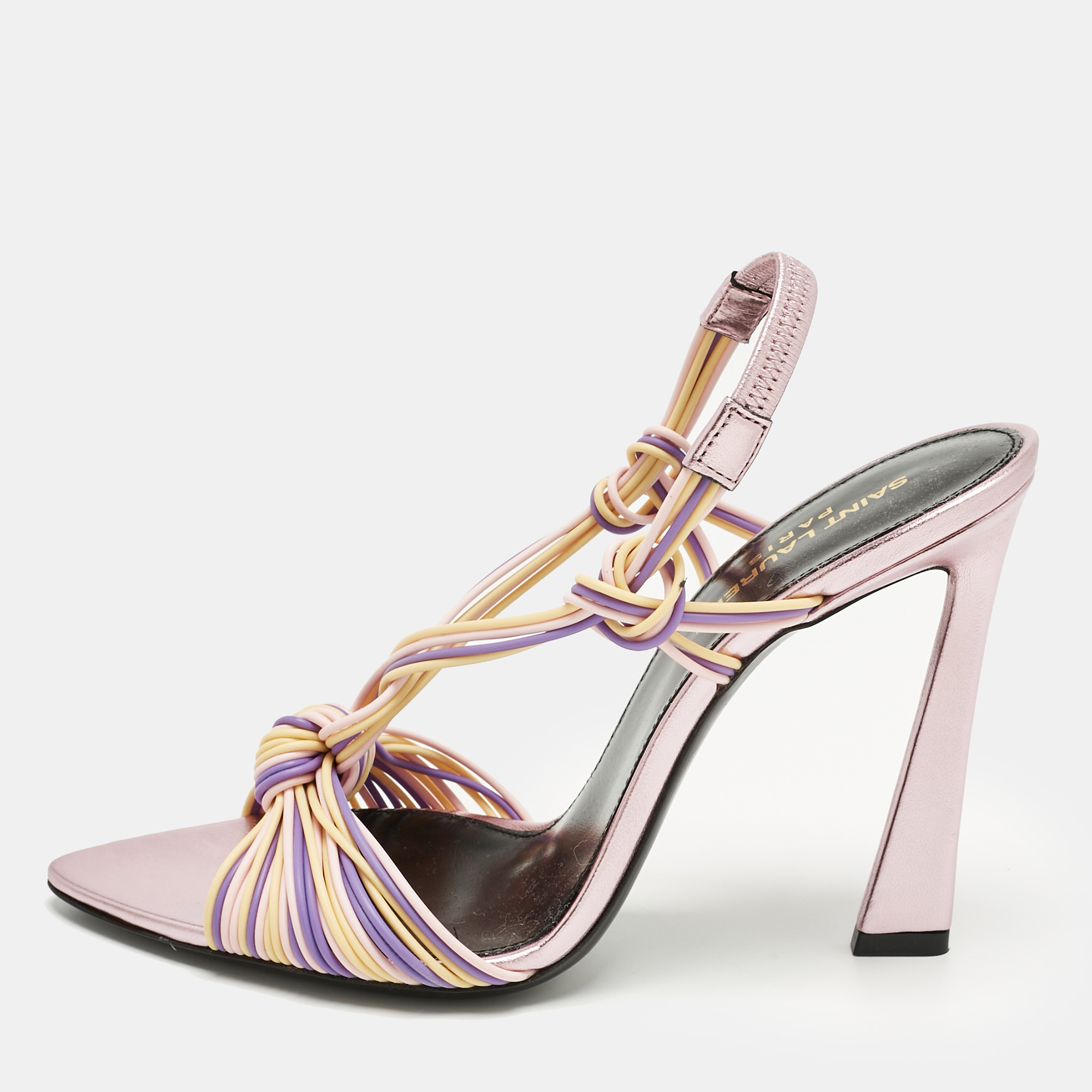 

Saint Laurent Multicolor Rubber Gippy Slingback Sandals Size