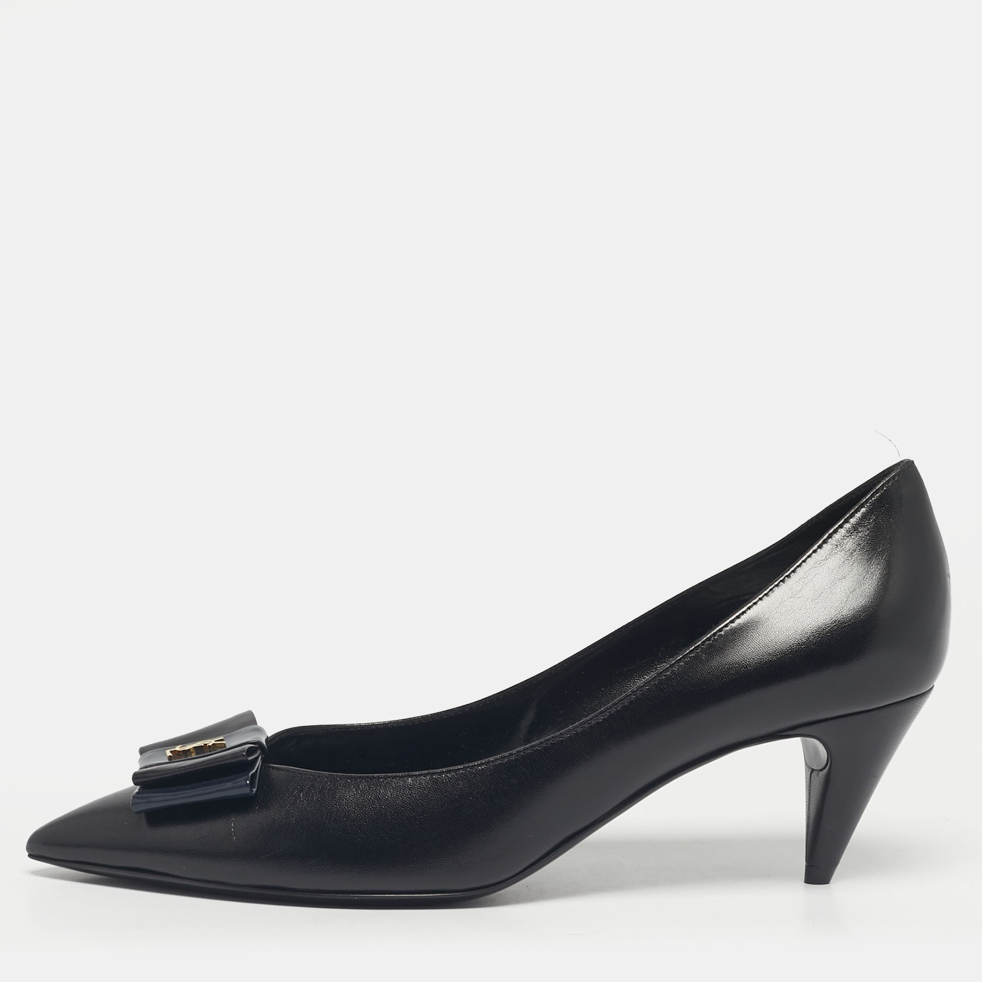 

Saint Laurent Black Leather Anai Pumps Size