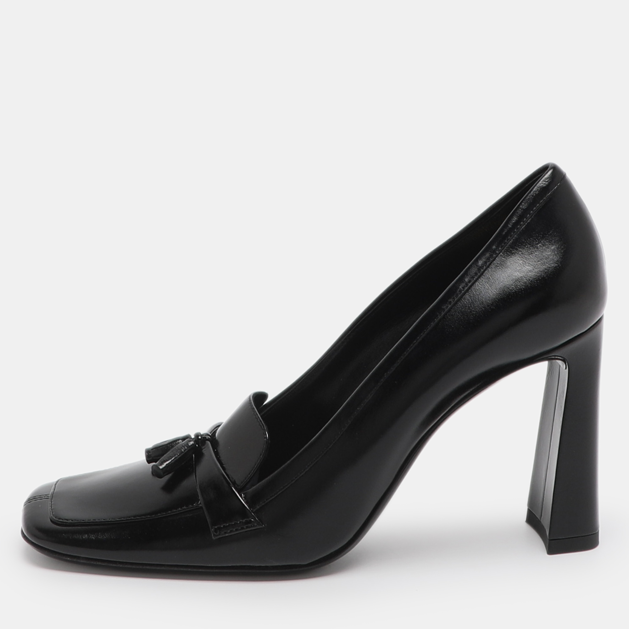 Pre-owned Saint Laurent Chloe 90 Tasseled Size 37 Black Leather Pumps