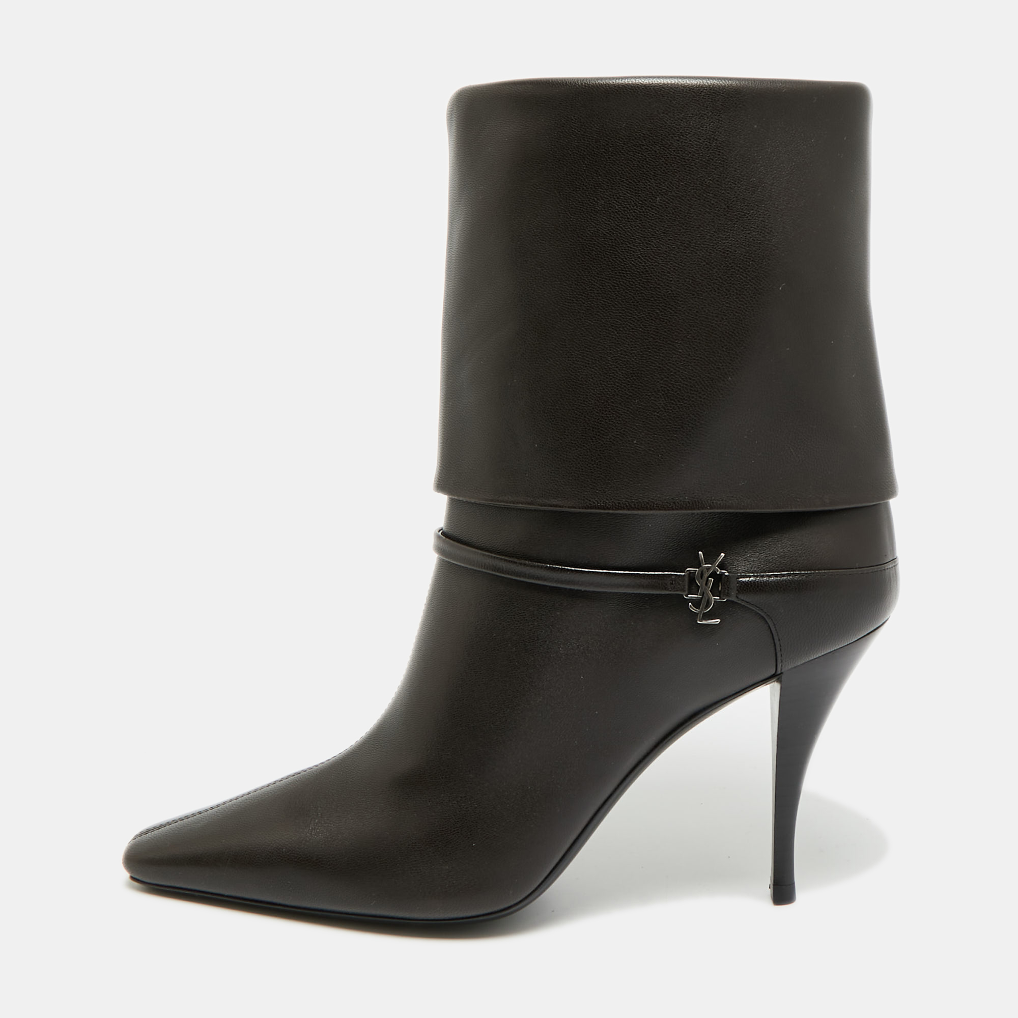 

Saint Laurent Ricky Size  Dark Brown Leather Ankle Boots