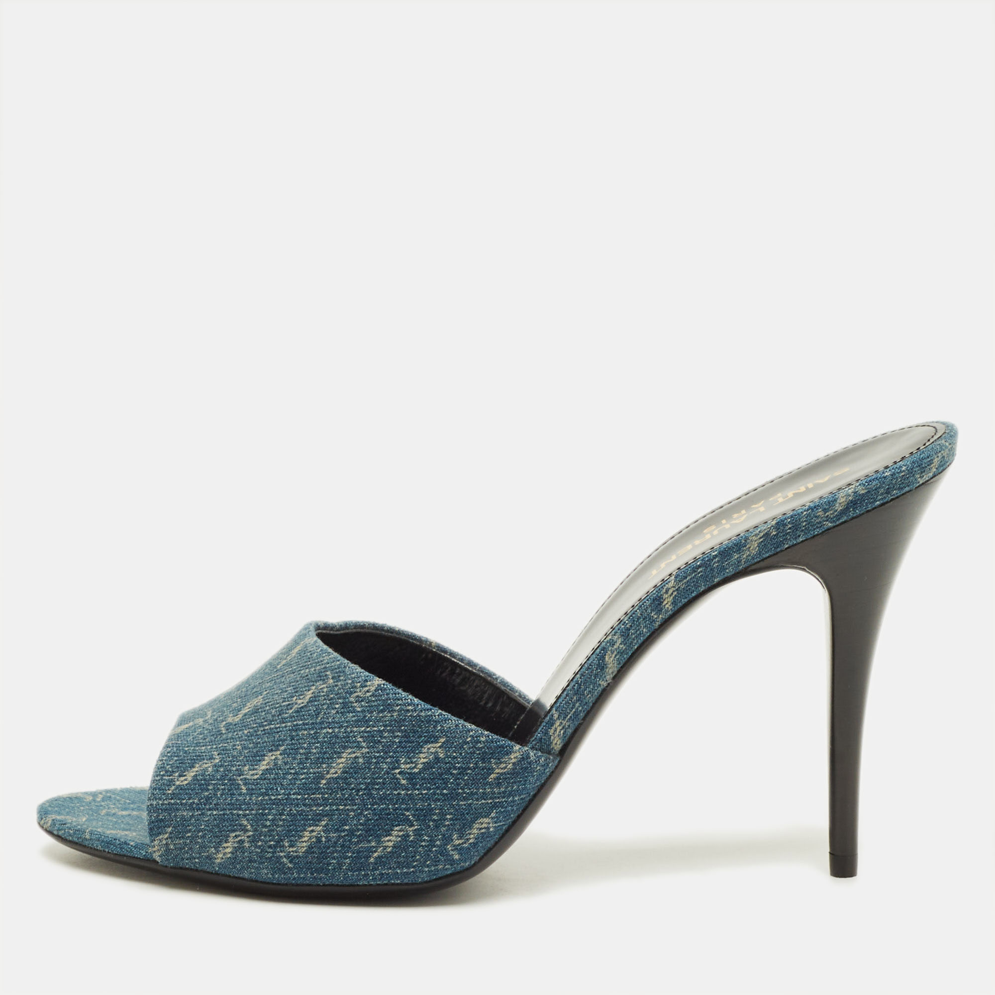 

Saint Laurent LA 16 Size  Blue Denim Slide Sandals