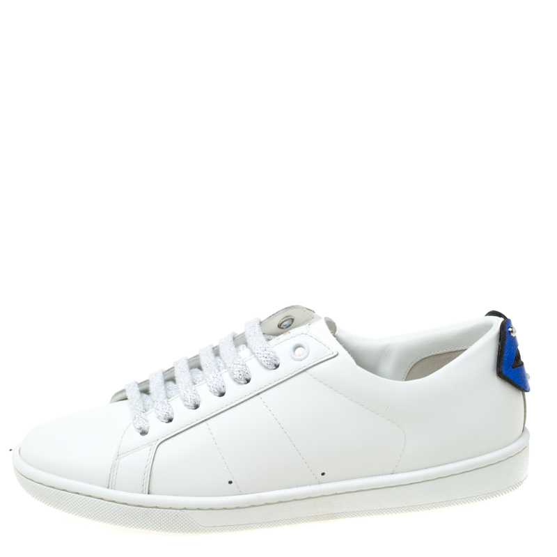 

Saint Laurent Paris White Leather Classic Lips Low Top Sneakers Size