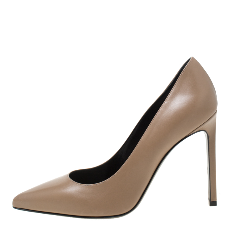 

Saint Laurent Paris Brown Leather Pointed Toe Pumps Size