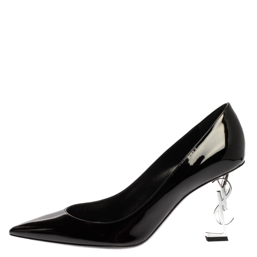 

Saint Laurent Paris Black Patent Leather Opyum Pointed Toe Pumps Size