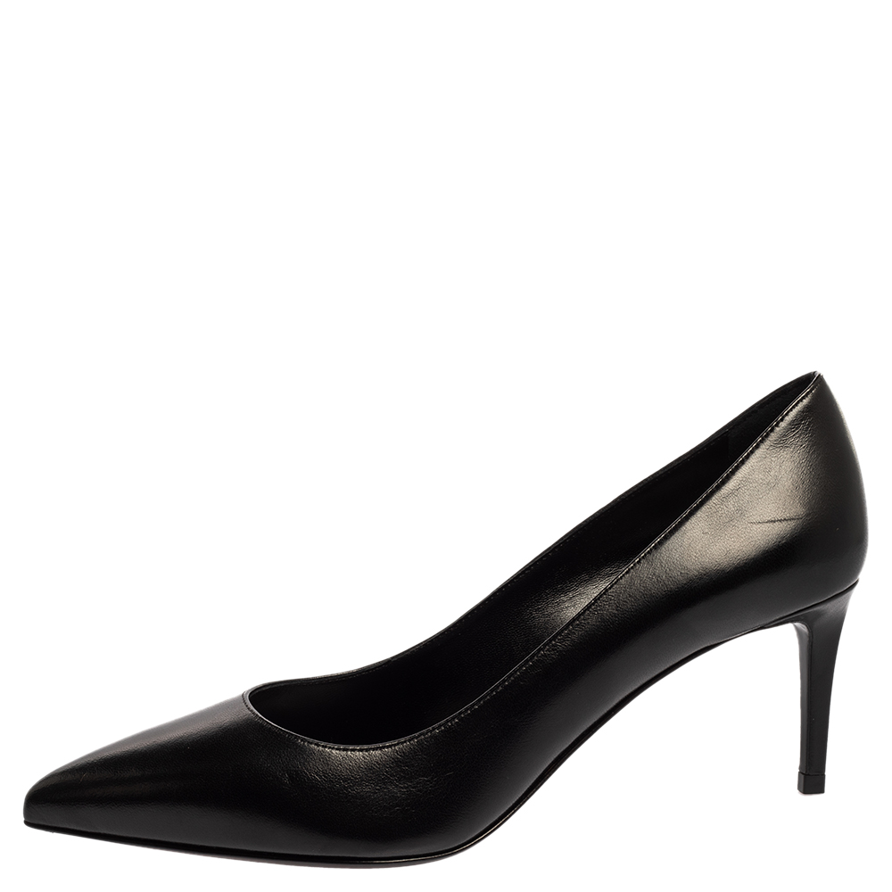 

Saint Laurent Paris Black Leather Pointed Toe Pumps Size