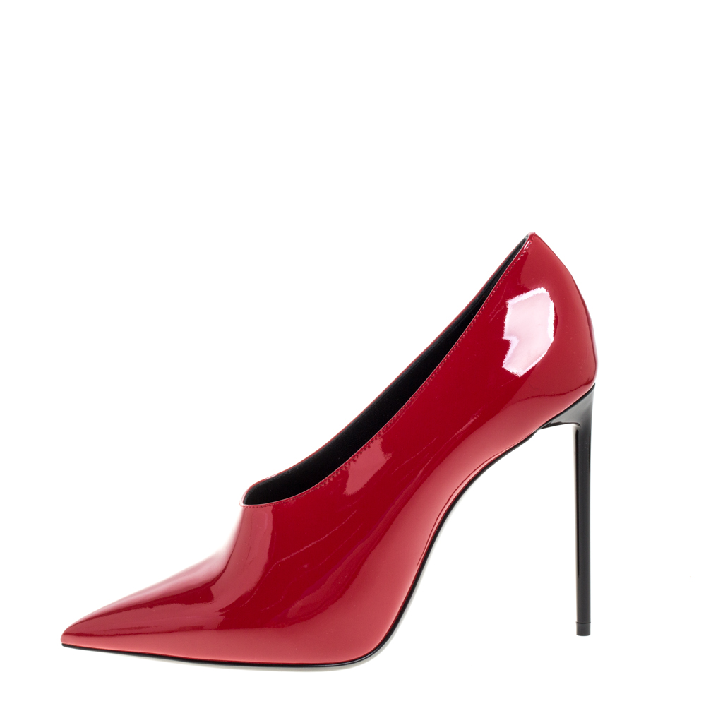 

Saint Laurent Paris Red Patent Leather Pumps Size