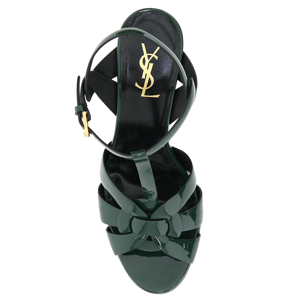 

Saint Laurent Poison Green Tribute Patent Sandals Size EU