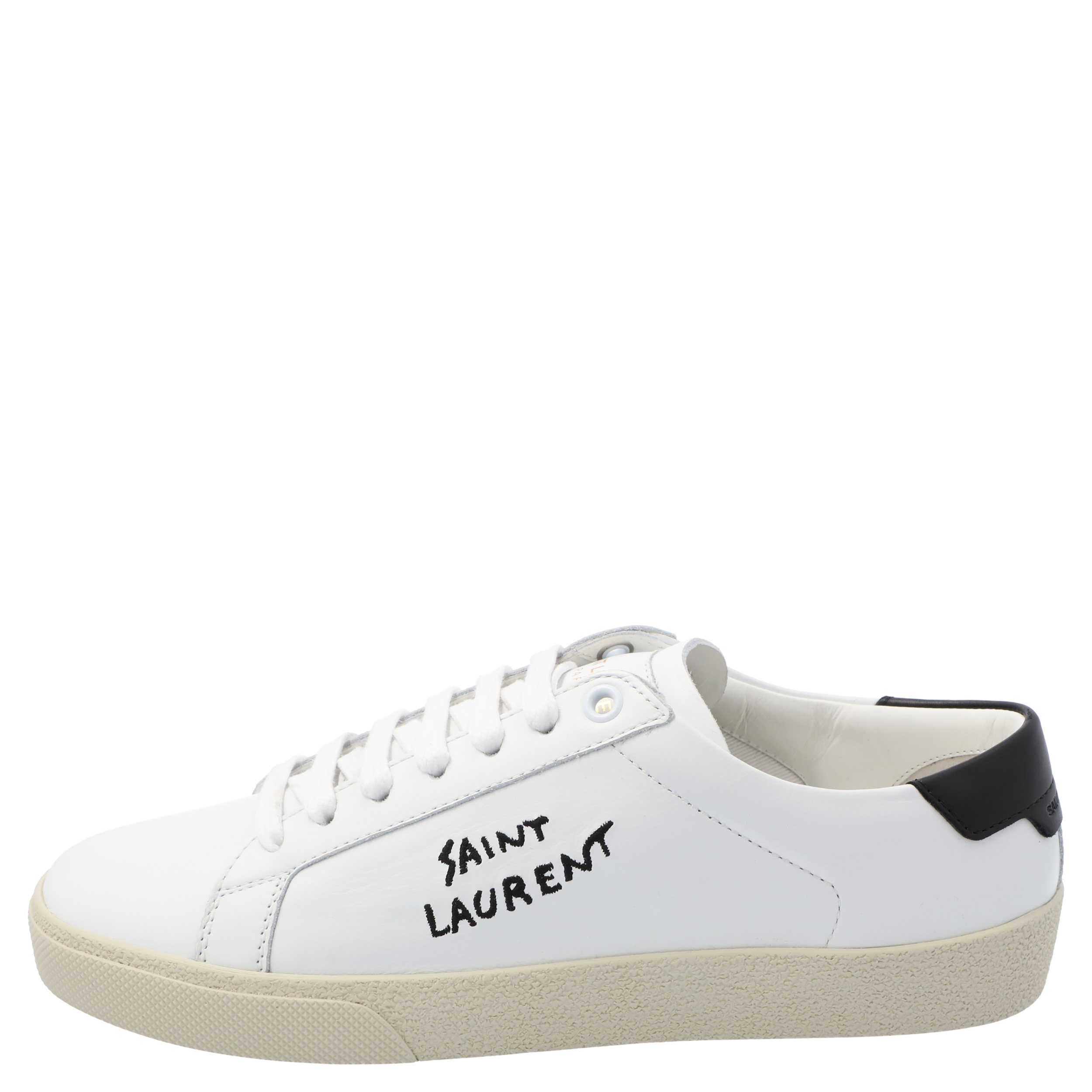 

Saint Laurent White/Black Leather Court Classic Sneakers Size EU