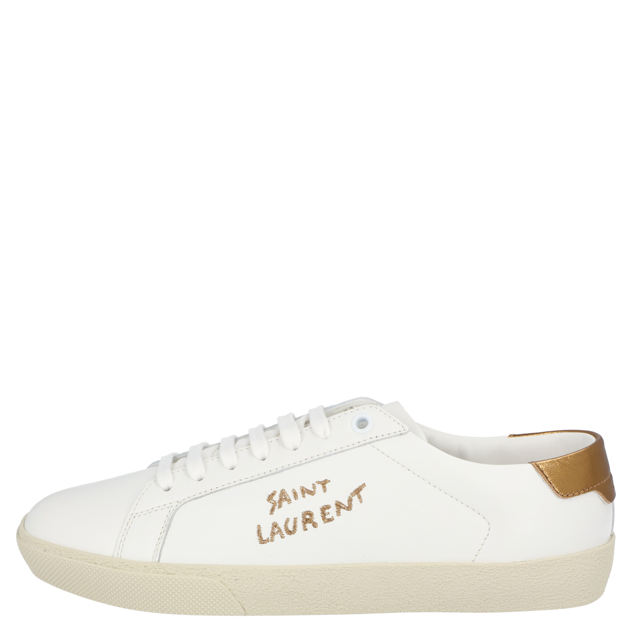 

Saint Laurent White/Brown Leather Court Classic Sneakers Size EU