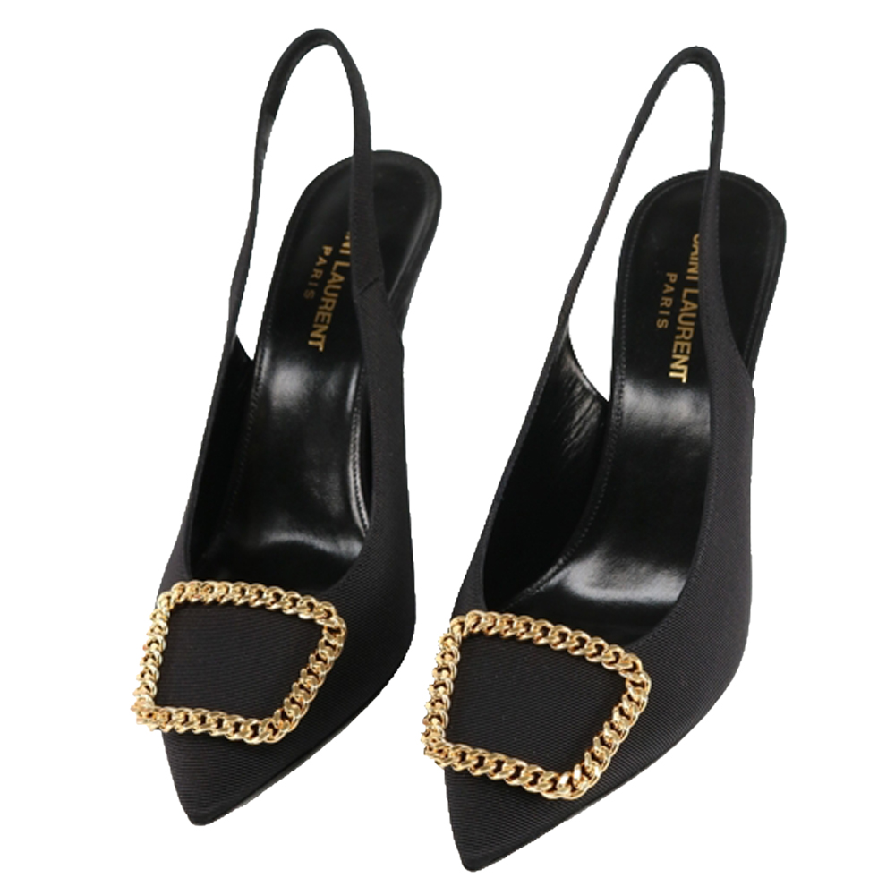 

Saint Laurent Black Grosgrain Canvas St Sulpice Pumps Size EU