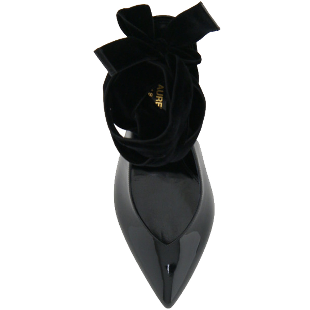 

Saint Laurent Paris Black Patent Leather Venus 95 Slingback Pumps Size IT