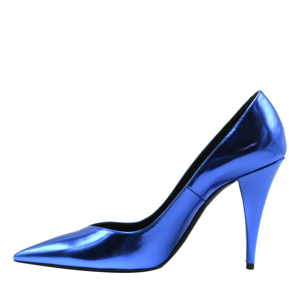 

Saint Laurent Paris Metallic Blue Pumps Size EU