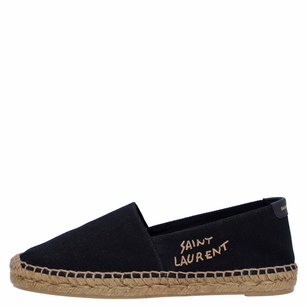 

Saint Laurent Paris Black Canvas Espadrilles Size EU