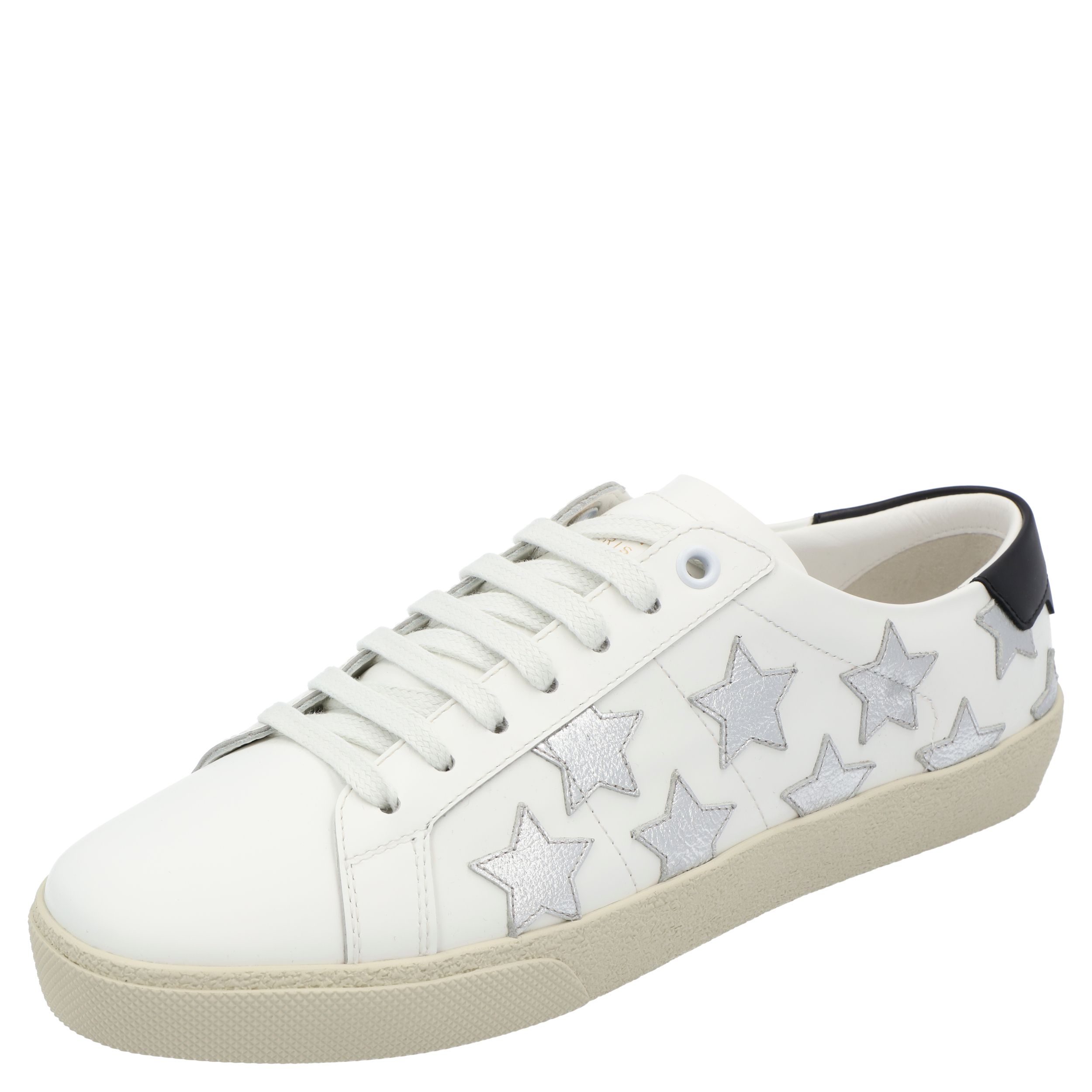 Pre-owned Saint Laurent White Leather Court Classic Sl/06 California Sneakers Size Eu 37.5