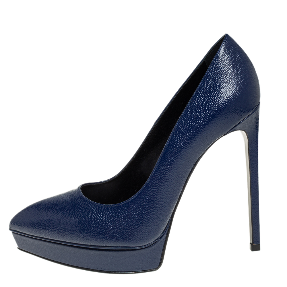 

Saint Laurent Blue Leather Janis Pumps Size