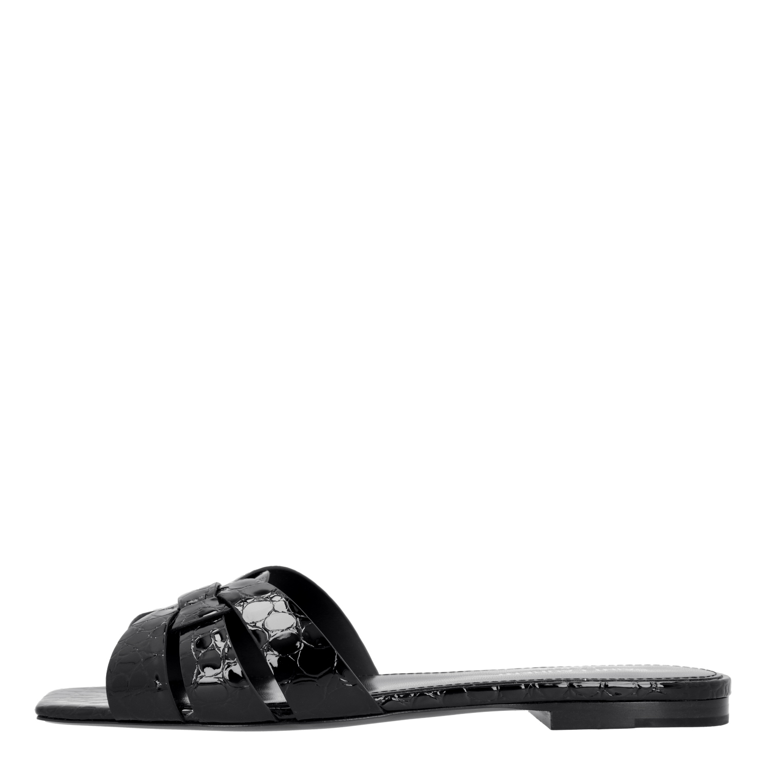 

Saint Laurent Paris Black Patent Leather Tribute Flats EU