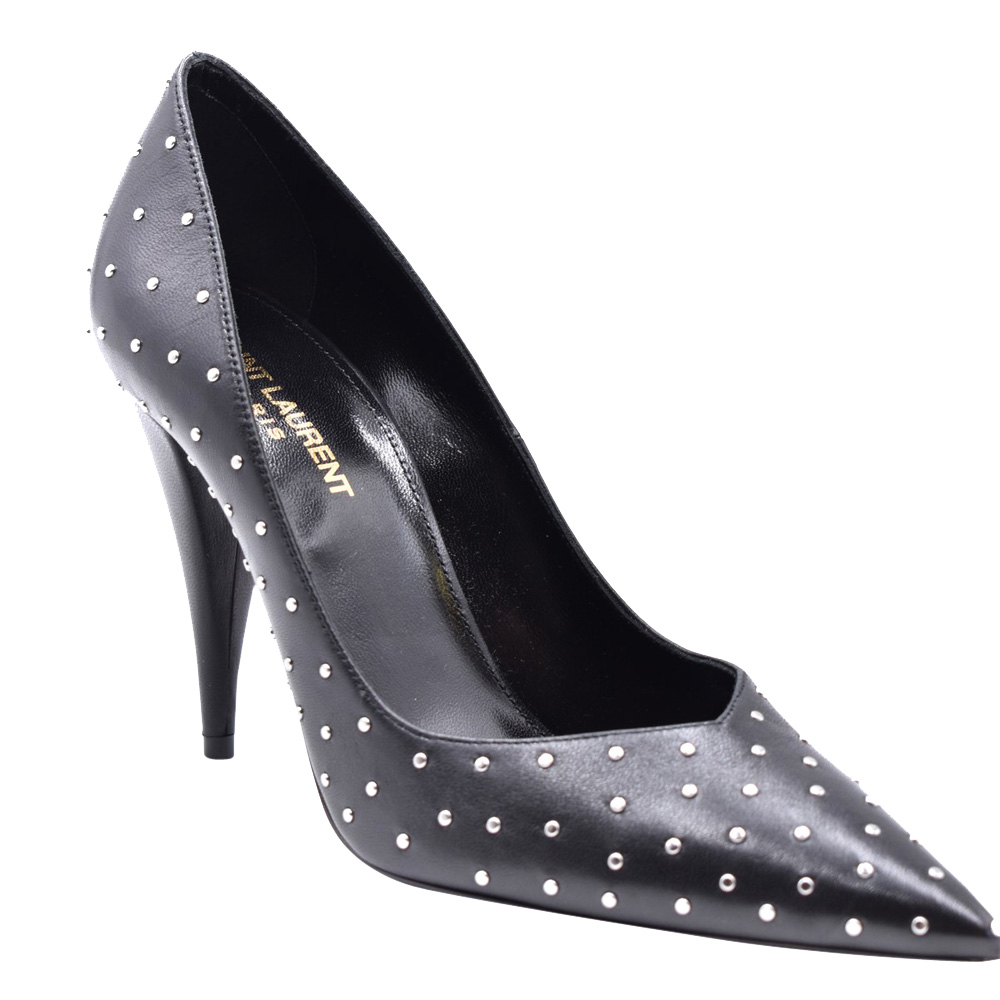 

Saint Laurent Paris Black Leather Pointed Toe Pumps Size EU