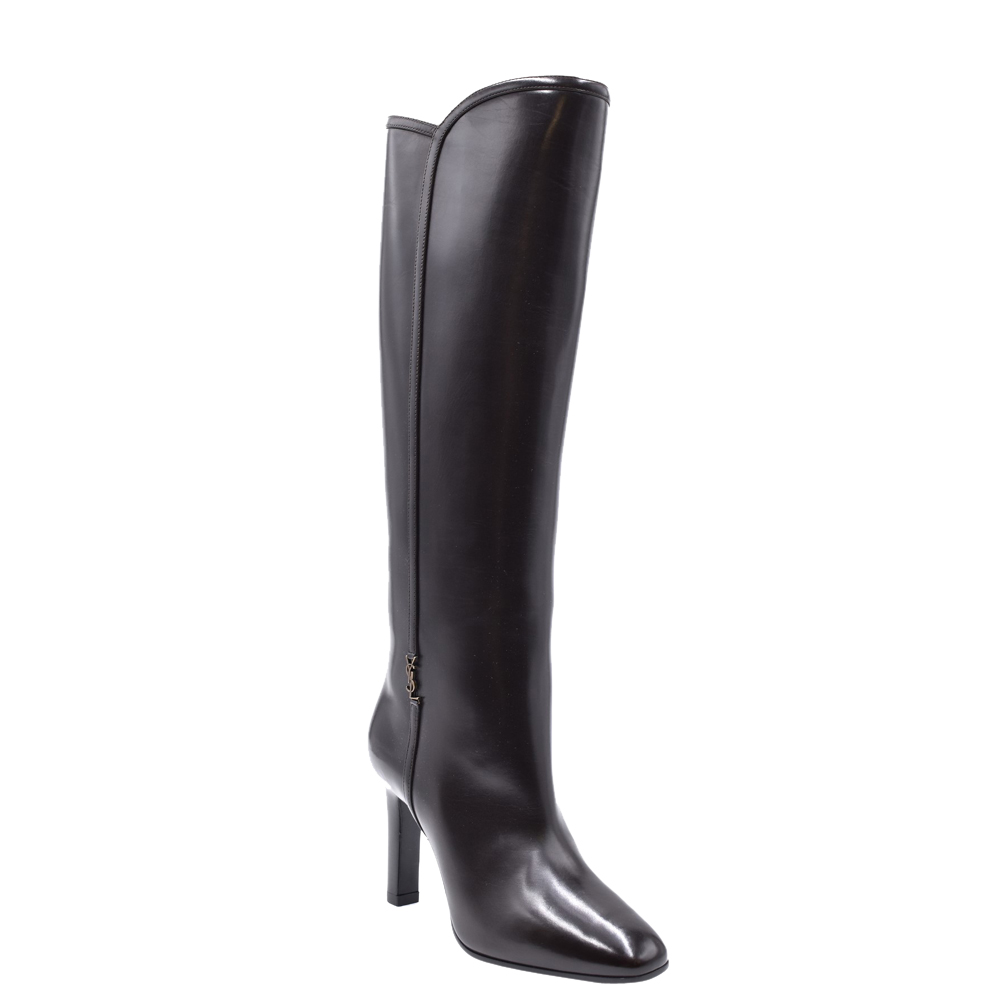 

Saint Laurent Paris Black Leather Monogram Jane Boots Size EU