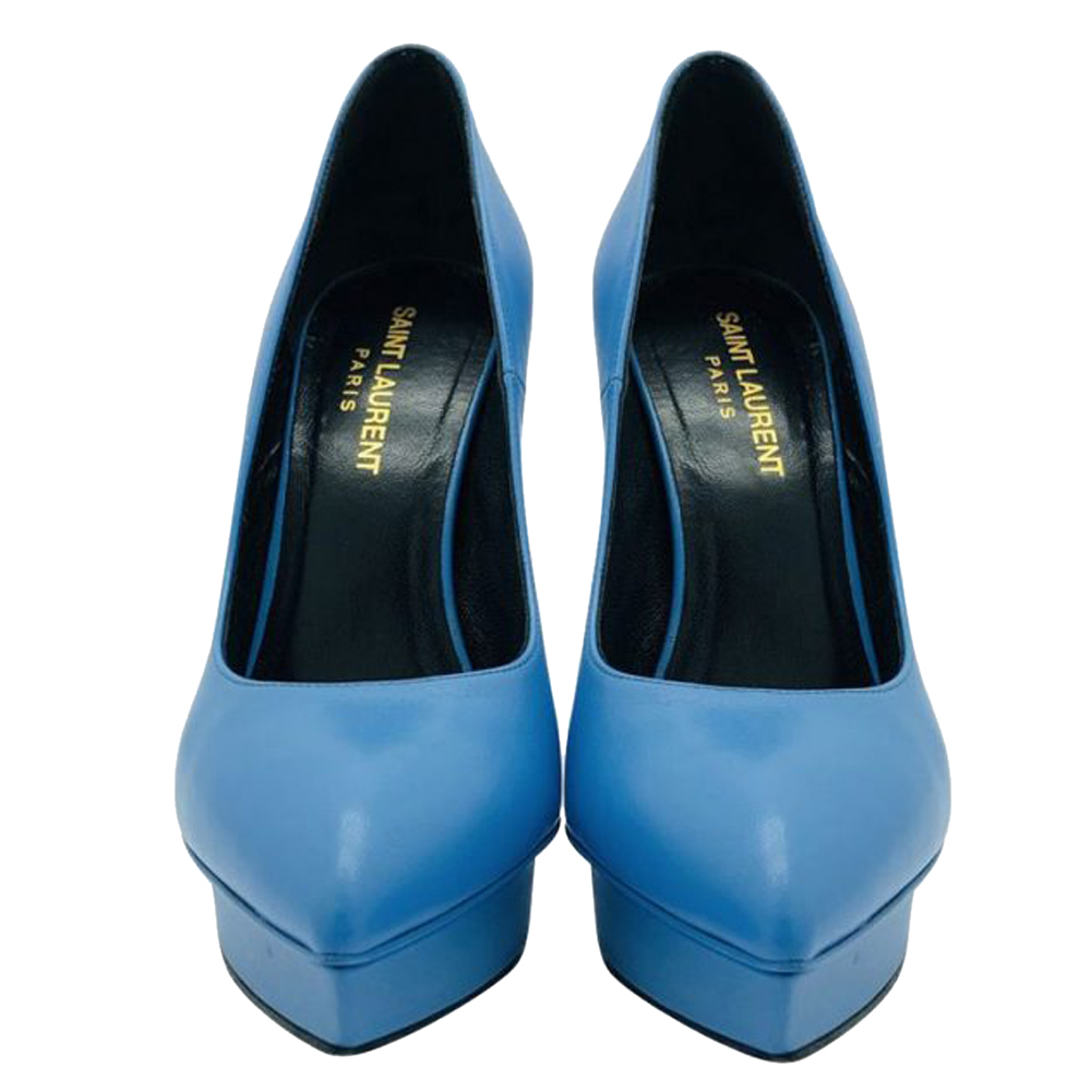 

Saint Laurent Blue Leather Janis 105 Pumps Size  (UK 3.5