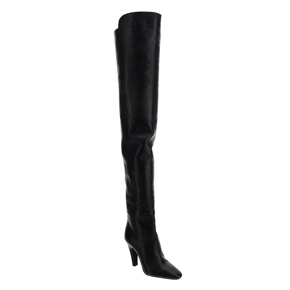 

Saint Laurent Black Leather Betty Over the Knee Boots Size IT