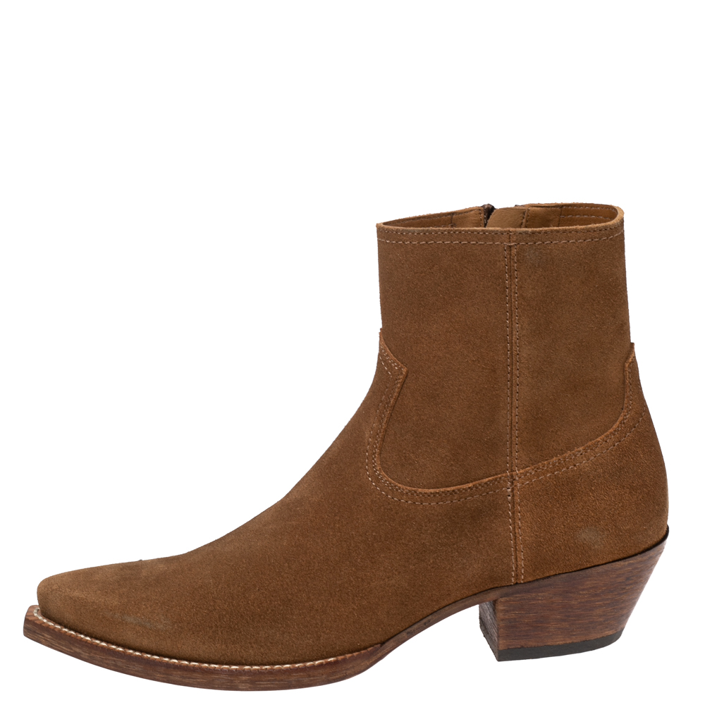 

Saint Laurent Brown Wyatt Jodhpur Suede Ankle Boots Size