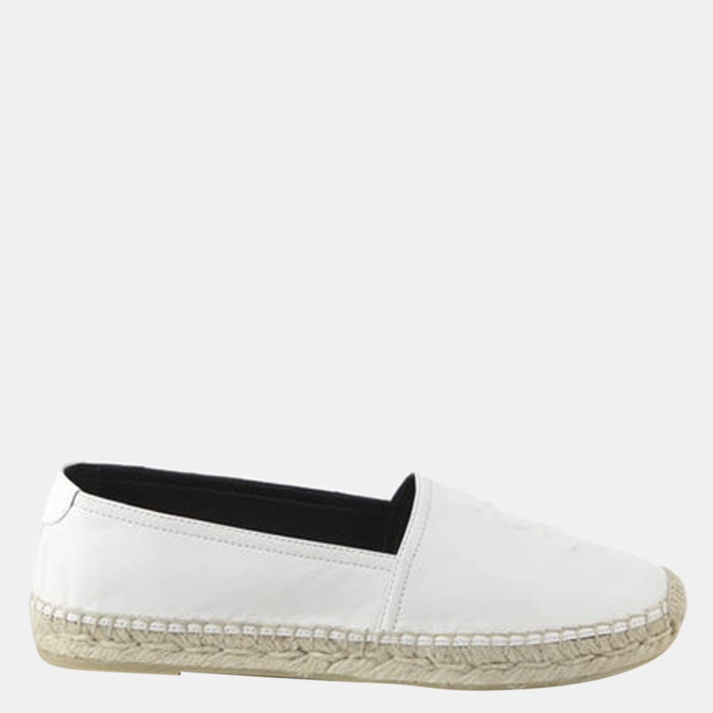 

Saint Laurent Paris White Leather Monogram Espadrilles EU