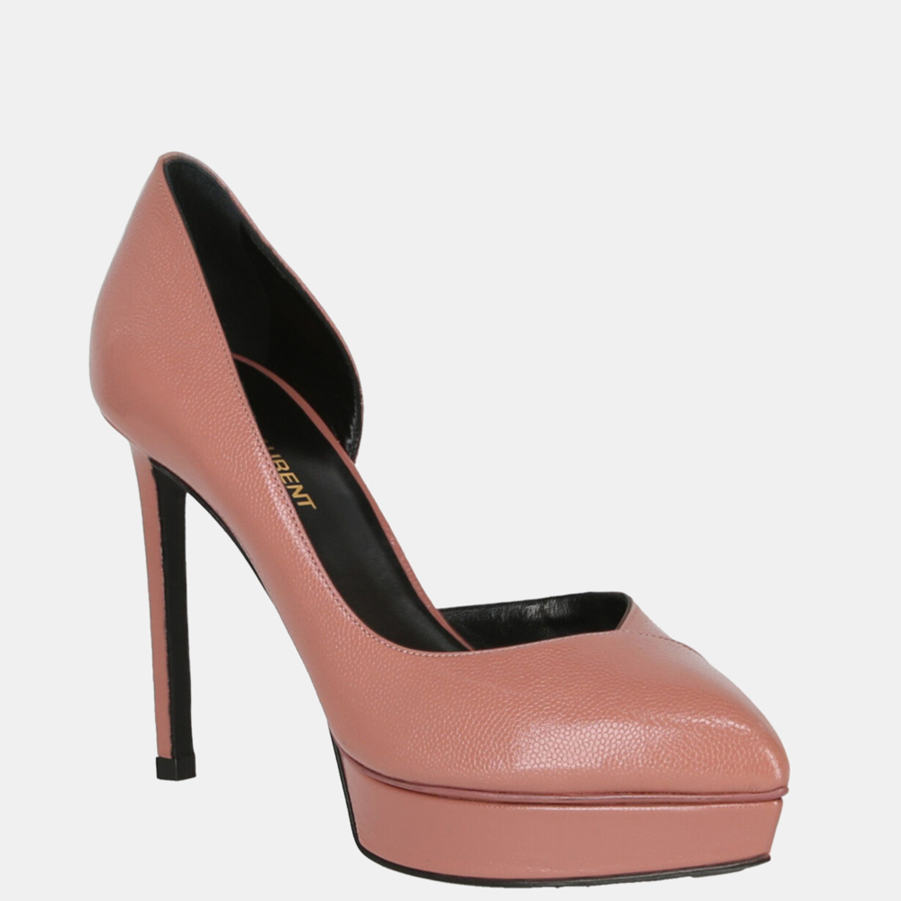

Saint Laurent Pink Leather Platform Pumps Size IT