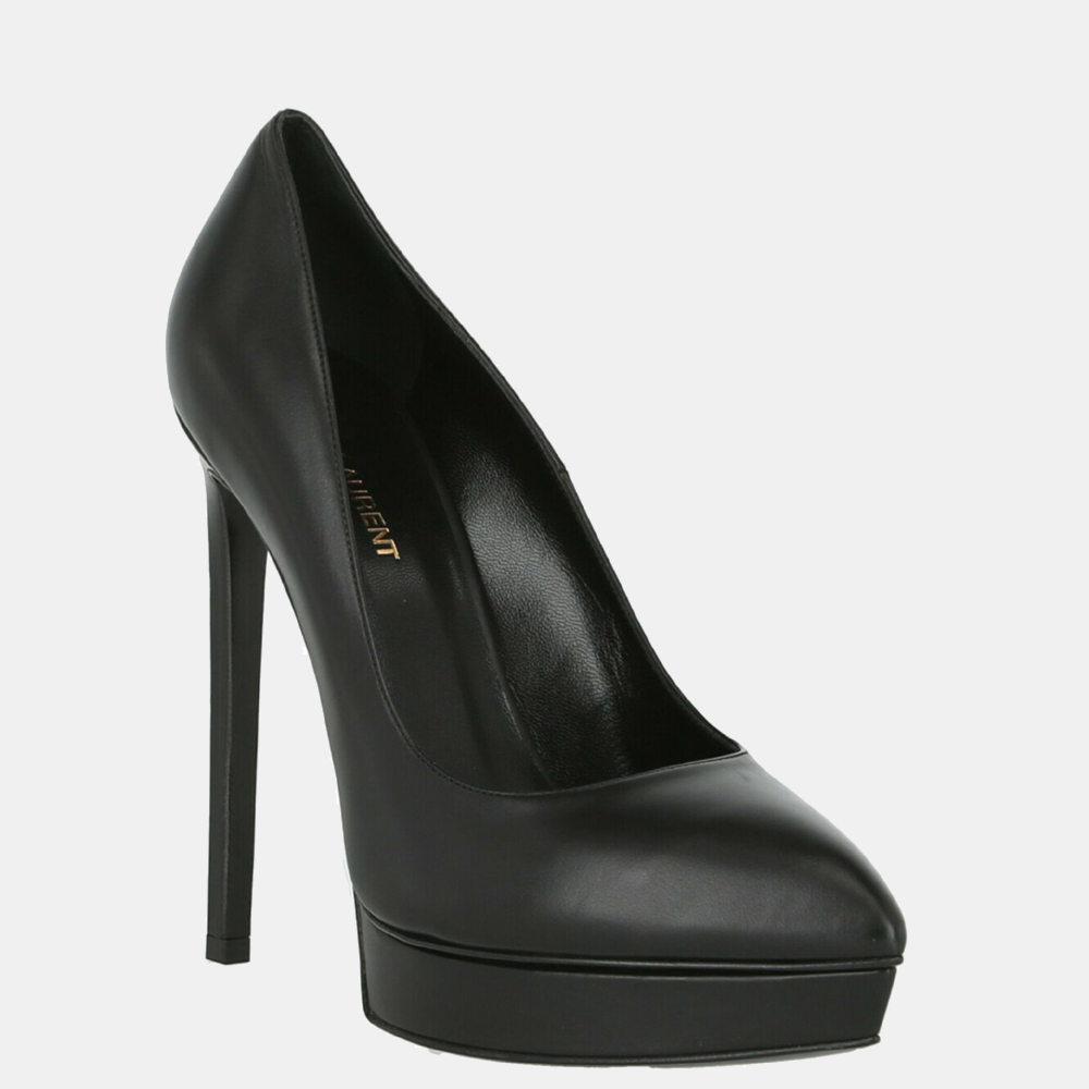 

Saint Laurent Black Leather Classic Janis Platform Pumps Size IT
