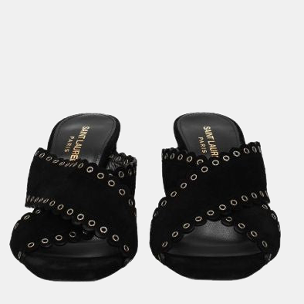 

Saint Laurent Black Suede Sandals Size US 8 EU