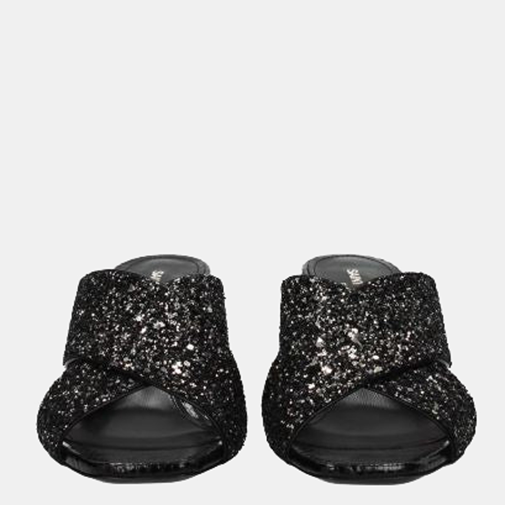 

Saint Laurent Glitter Accents Slides US 6, Black