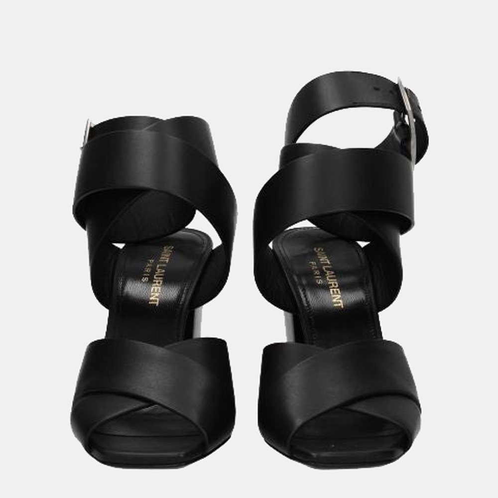 

Saint Laurent Black Leather Oak Sandals US 6.5